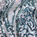 Ripple Polyester Knit Mesh Embroidery Sequin Fabric